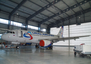 Hangar for aircraft maintenance at Koltsovo International Airport, Yekaterinburg