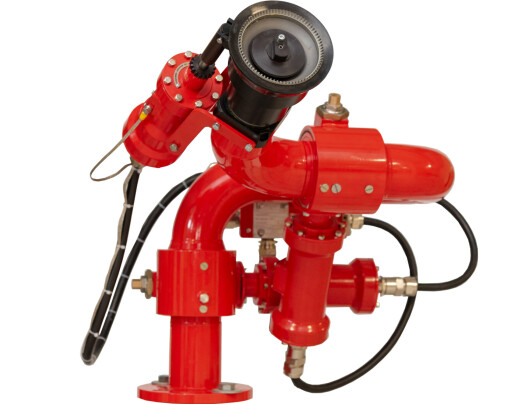 Пожарный робот с расходами от 50 до 80 л/с во взрывозащищенном исполнении  с программным управлением ПР-ЛСД-С60(50,70,80)У-Ех пожарный робот