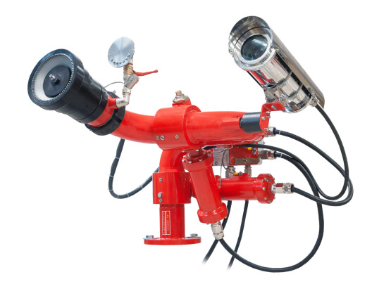 Пожарный робот во взрывозащищенном исполнении, с телекамерой ПР-ЛСД-С60(50,70,80)У-Ех-ТВ